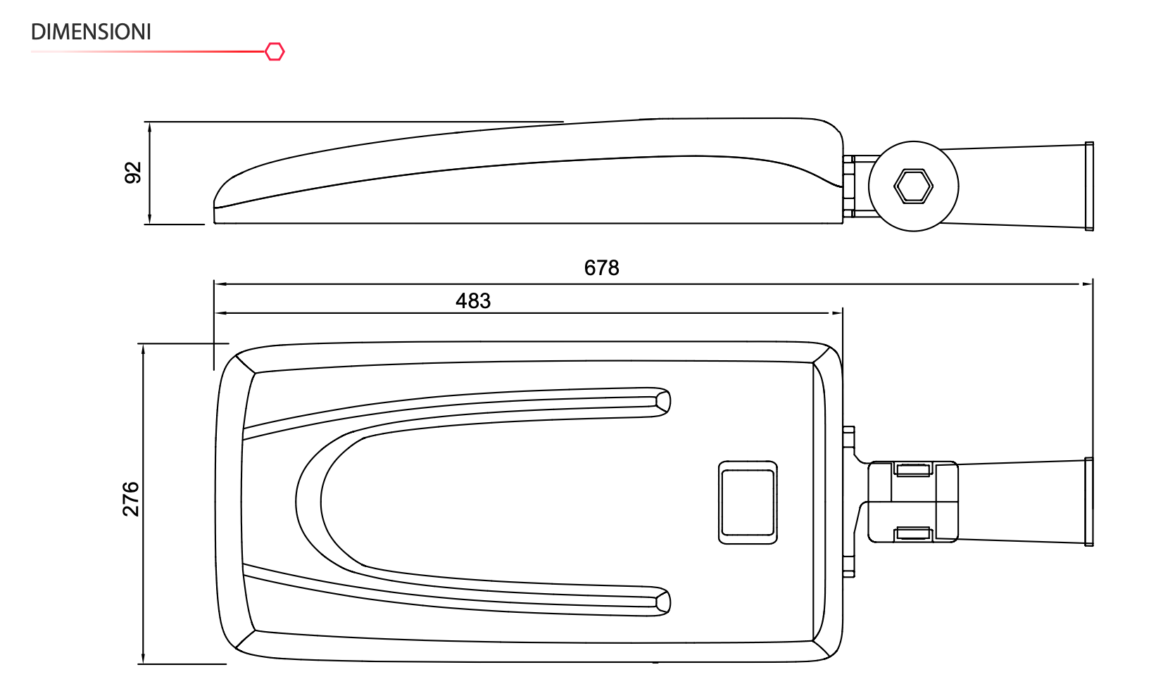 Lampione ad energia solare con pannello verticale a 360°
