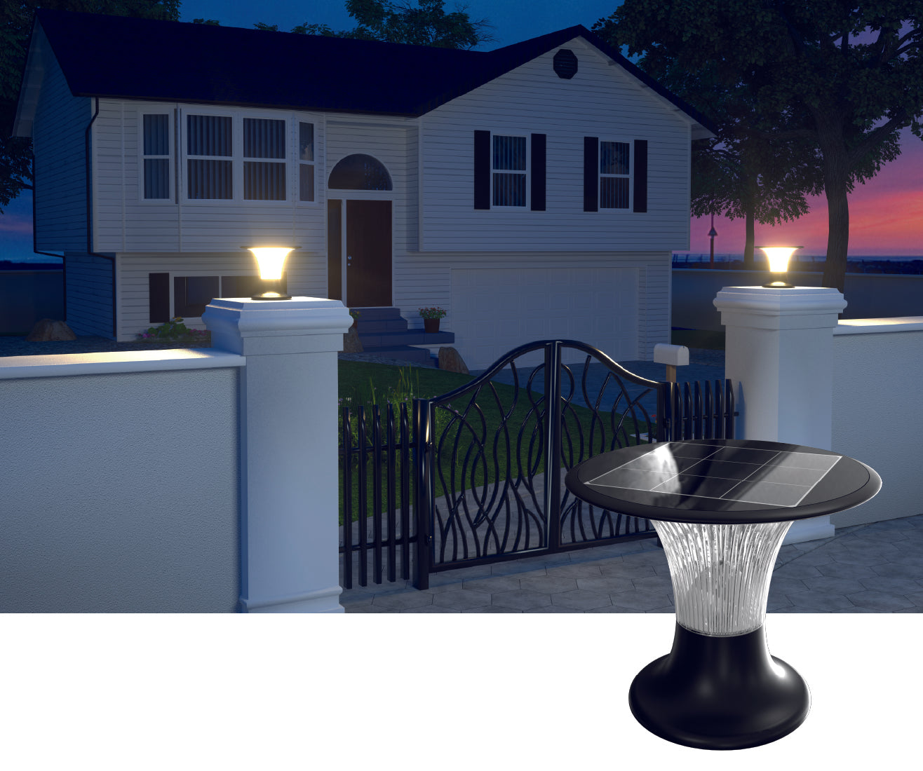 Lampioncino Colonna Solare da esterno 2200 Lumen "LMS-089"