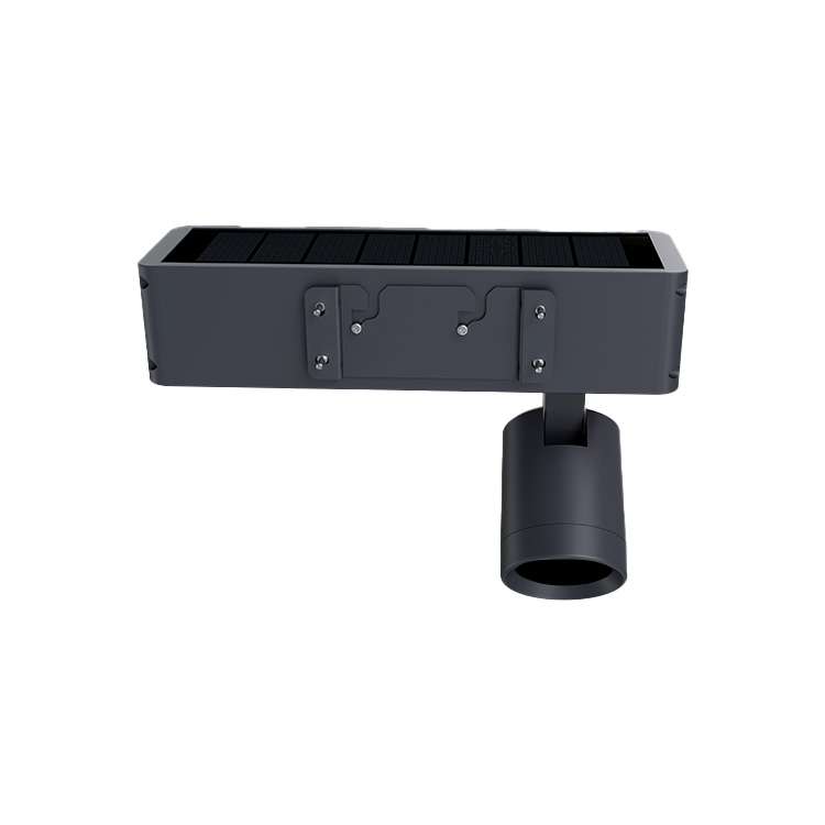 parte posteriore con dettaglio di fissaggio del faretto solare orientabile