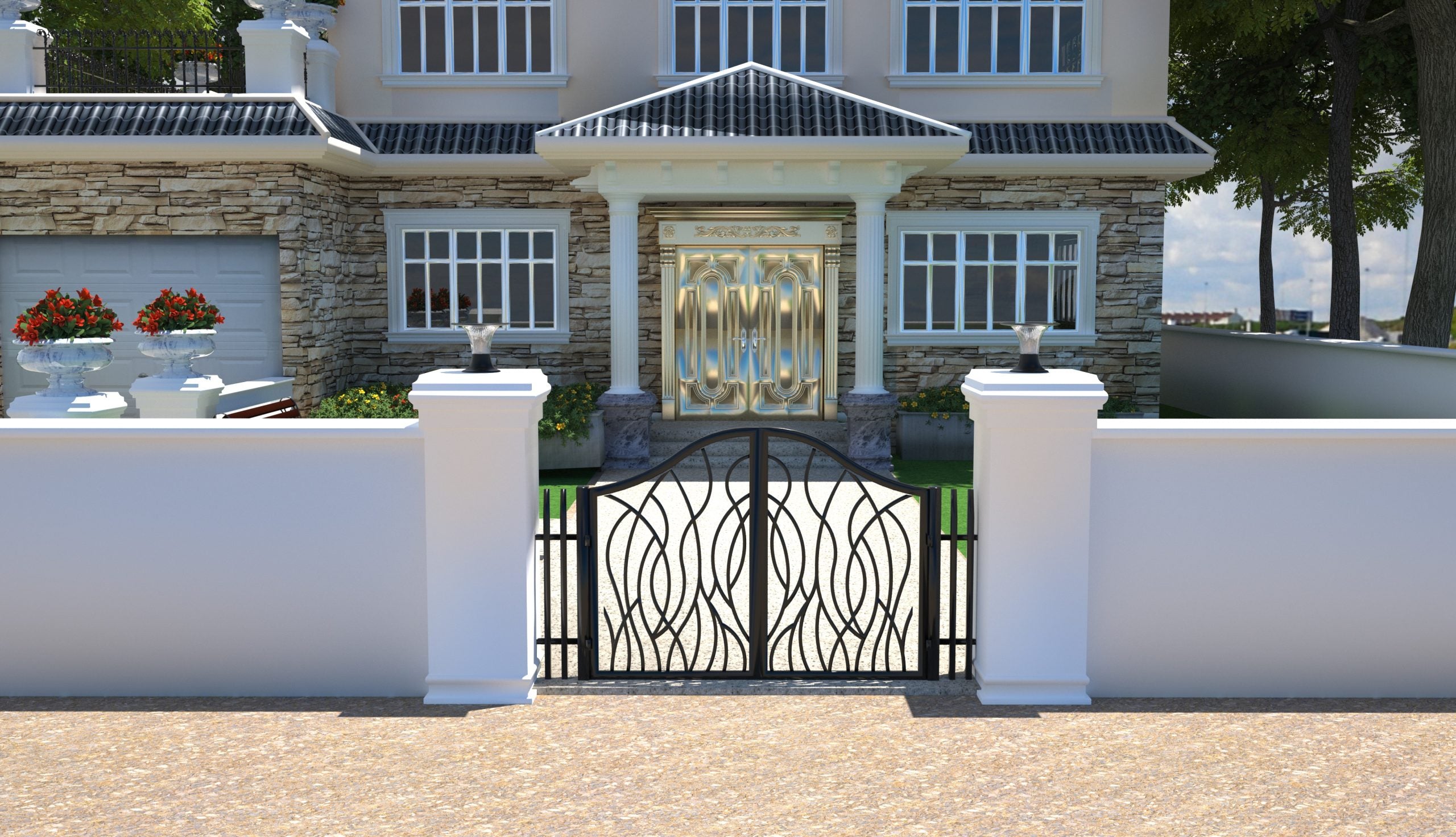 Lampioncino Colonna Solare da esterno 2200 Lumen "LMS-089"