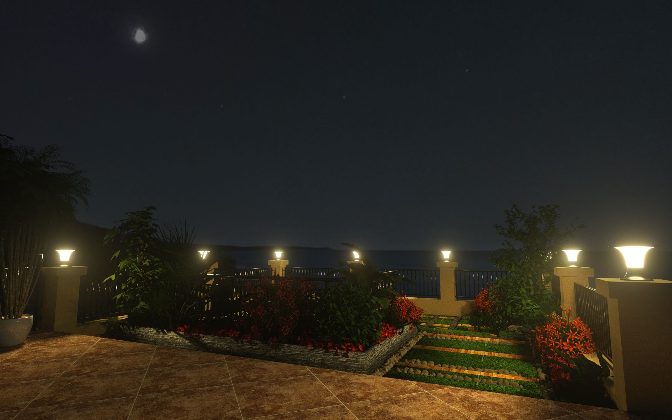 Lampioncino Colonna Solare da esterno 2200 Lumen "LMS-089"