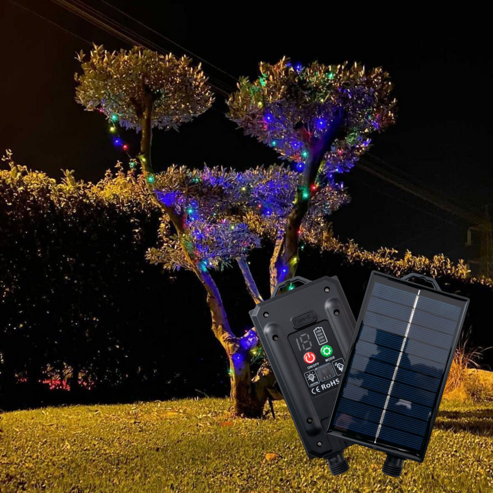 Catena luminosa ad energia solare 200 Led Multicolor