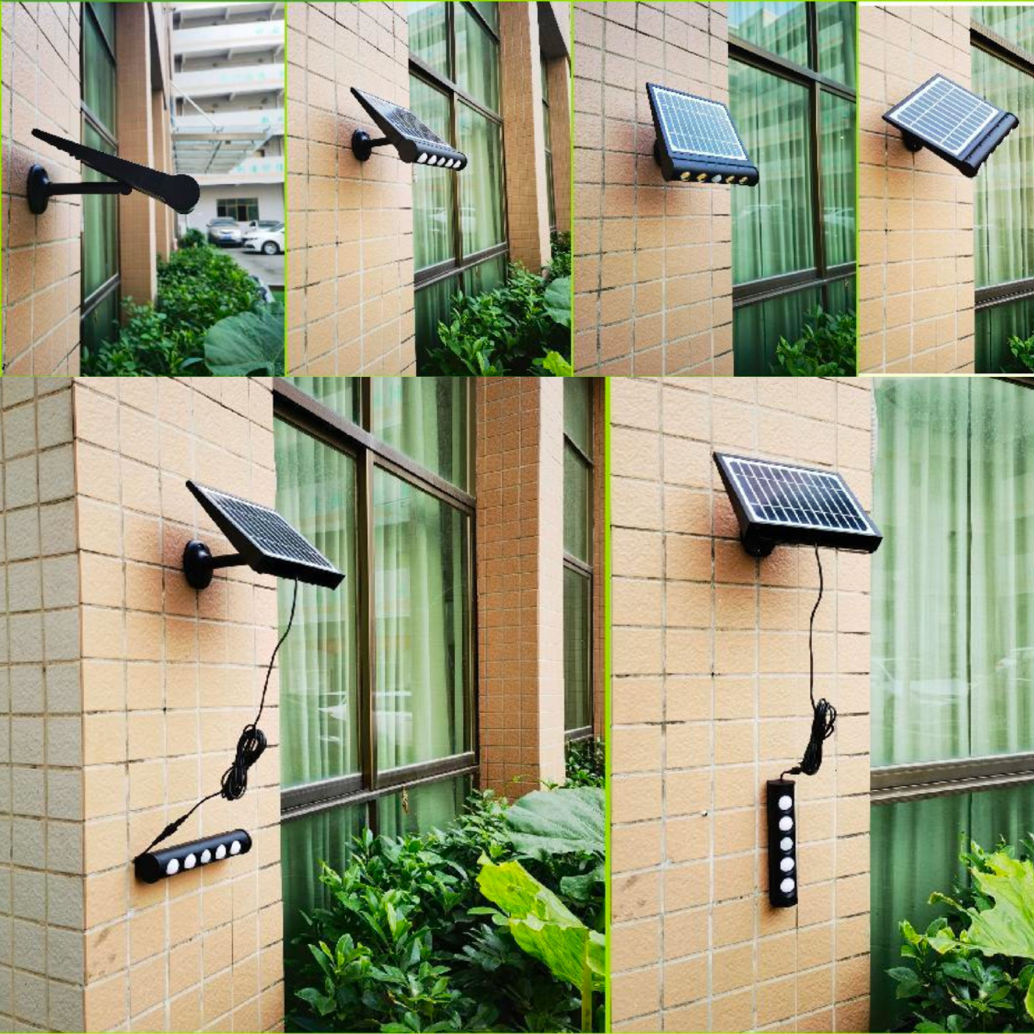 6 modalità di installazioni del faro ad energia solare con pannello fotovoltaico o sensore di movimento