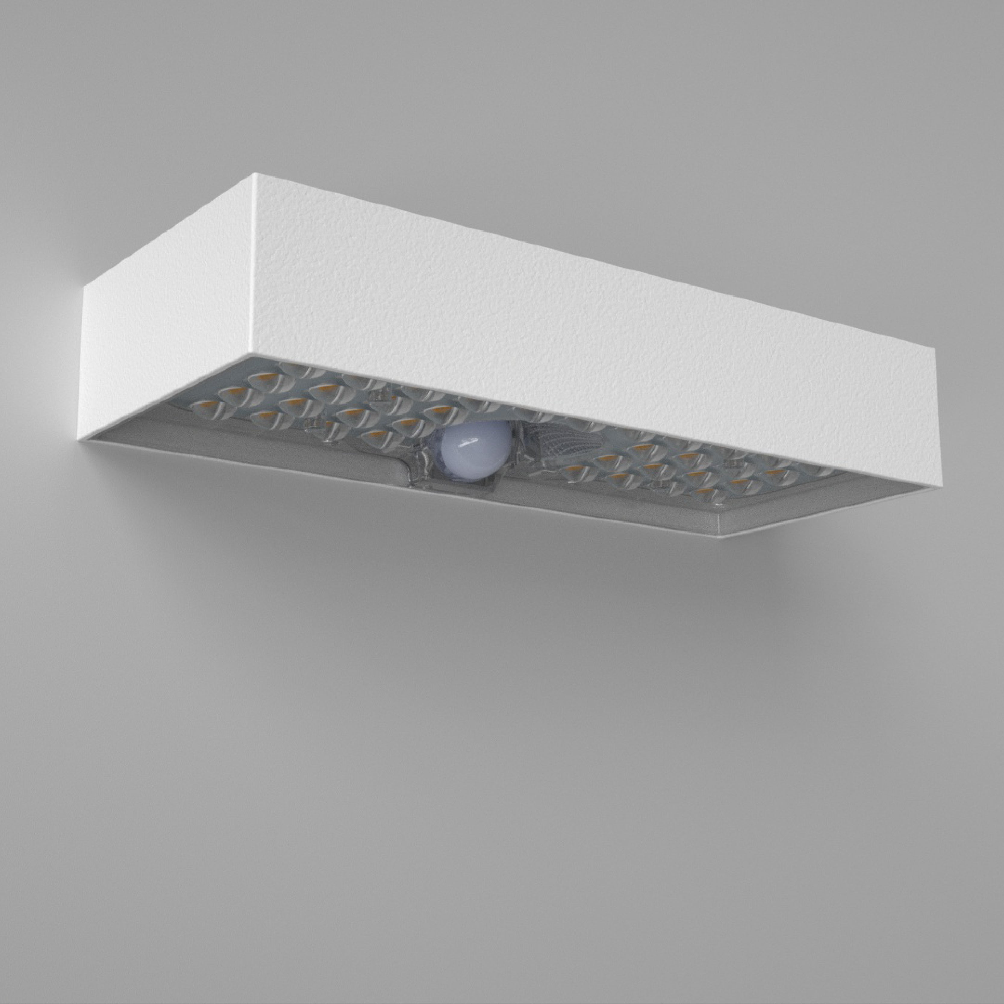 installazione su parete dell' applique ad energia solare con sensore di movimento colore bianca WALL