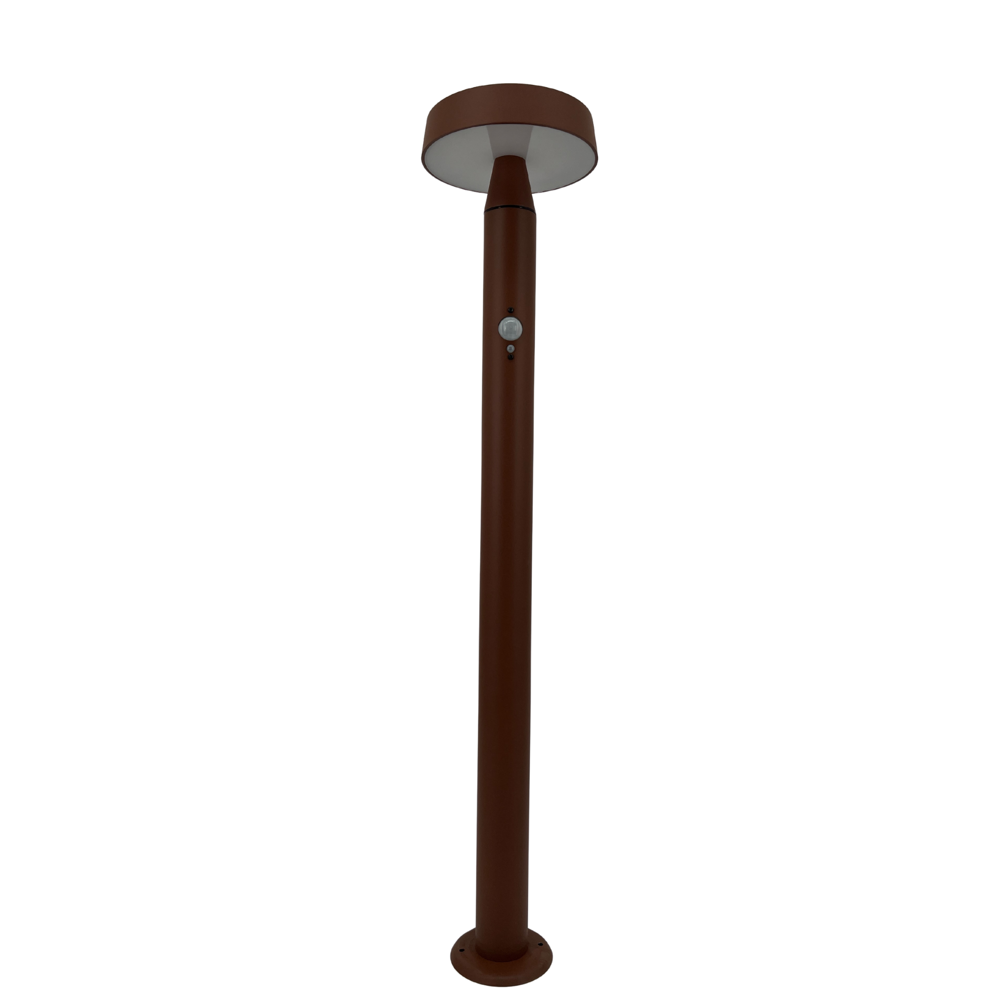 lampioncino da giardino in corten con pannello solare, flusso luminoso 600 lumen dotato di sensore di movimento e sensore crepuscolare