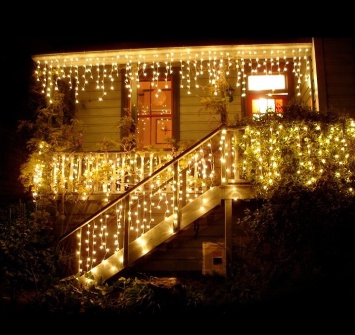 Tenda luminosa Luci di Natale Energia Solare 200 Led Bianco Caldo