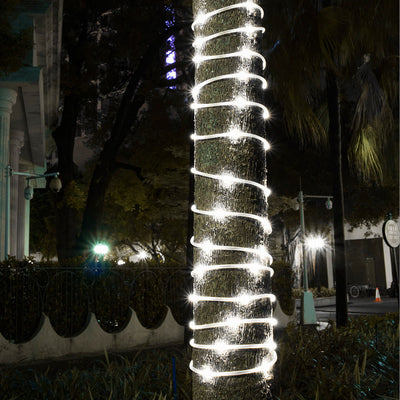 Tubo Luminoso 200 Led luci di Natale ad Energia Solare Bianco Freddo