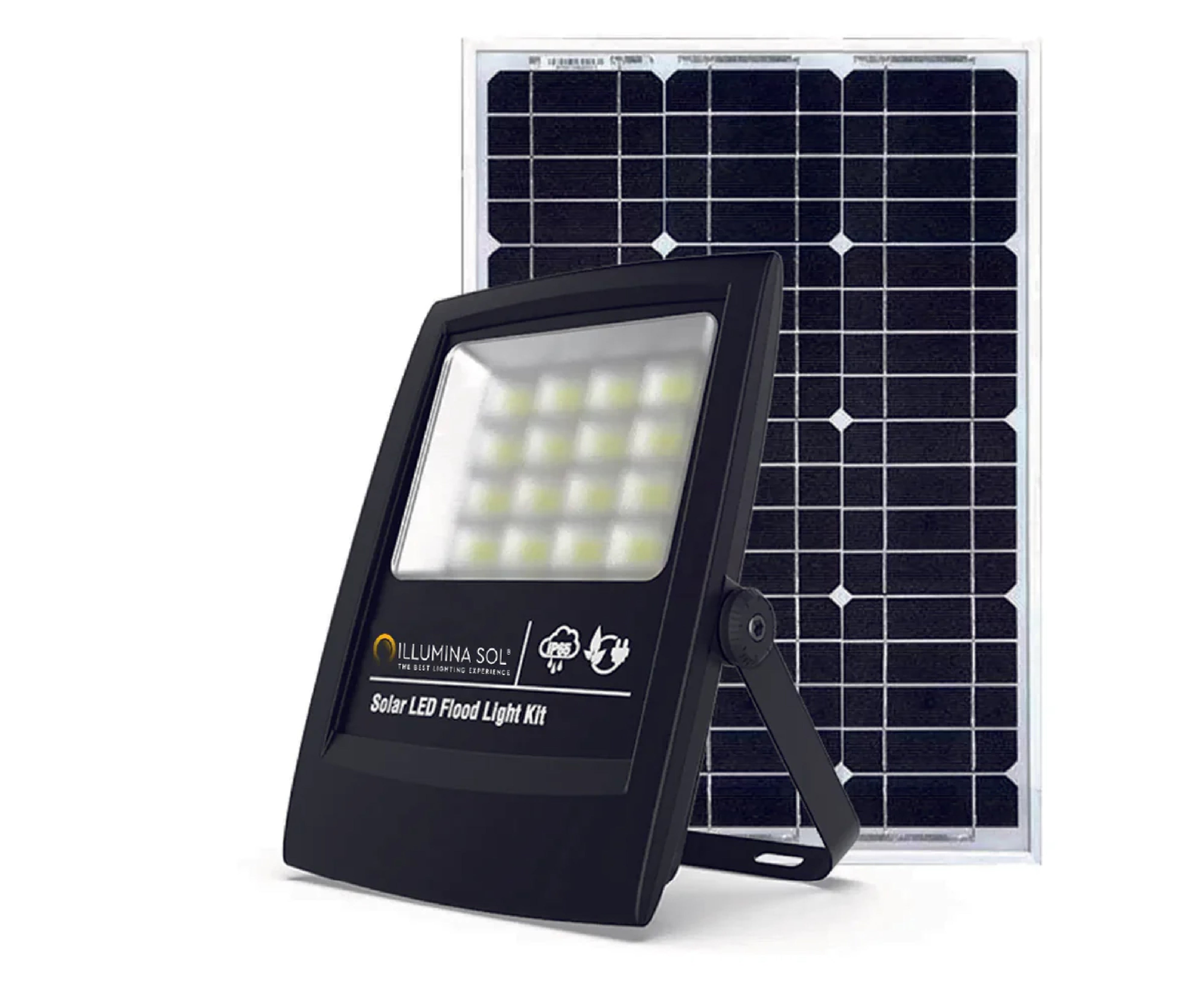 faro ad energia solare potente da 3280 lumen con pannello fotovoltaico da 50 watt