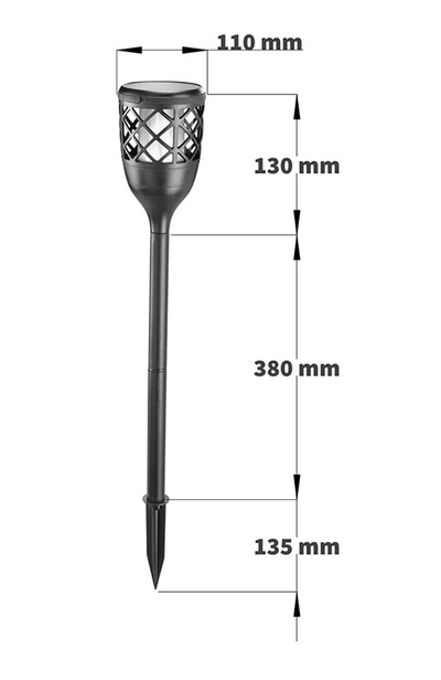 Dimensioni lampada solare da giardino FIAMMA