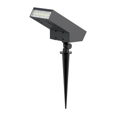 Faretto con pannello solare da esterno composto da 6 led con flusso luminoso 500 lumen, picchetto in dotazione