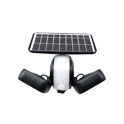 faretto con pannello fotovoltaico e sensore di movimento doppia fonte luminosa regolabile