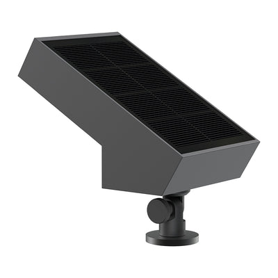 Faro con pannello solare incorporato nella parte superiore, led frontali, dotato di picchetto
