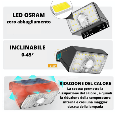 Lampada con Pannello Solare da esterno 1000 Lumen MARS