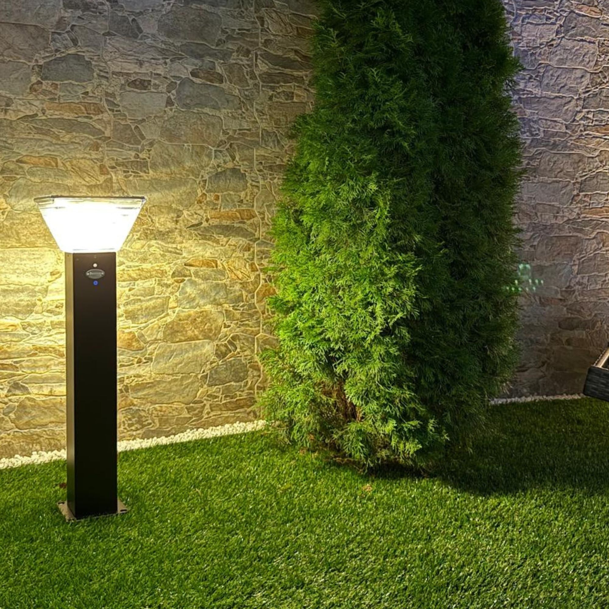 Lampioncino ad energia solare a led con pannello solare incorporato per illuminazione esterna, 460 lumen di flusso luminoso, luce fissa tutta la notte