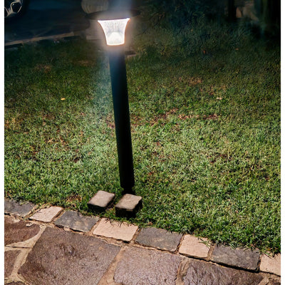 Lampioncino solare per illuminazione giardini, con sensore crepuscolare e sensore di movimento, pannello fotovoltaico incorporato
