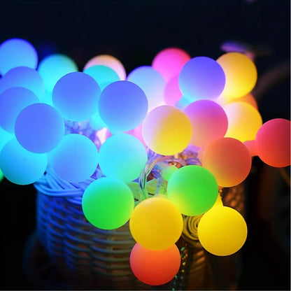 Luci di natale ad energia solare colore multicolor con bulbo grande, filo trasparente