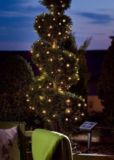 Catene luminose ad Energia Solare 200 Led Bianco Caldo