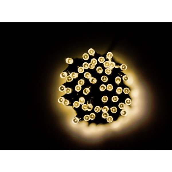 Luci di Natale Energia Solare 200 Led Bianco Caldo