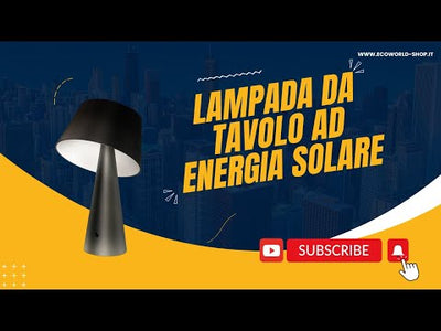video della lampada solare da tavolo nera