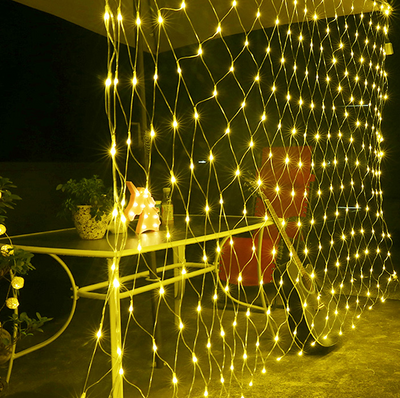 Rete luminosa Luci di Natale Energia Solare 200 Led Bianco Caldo