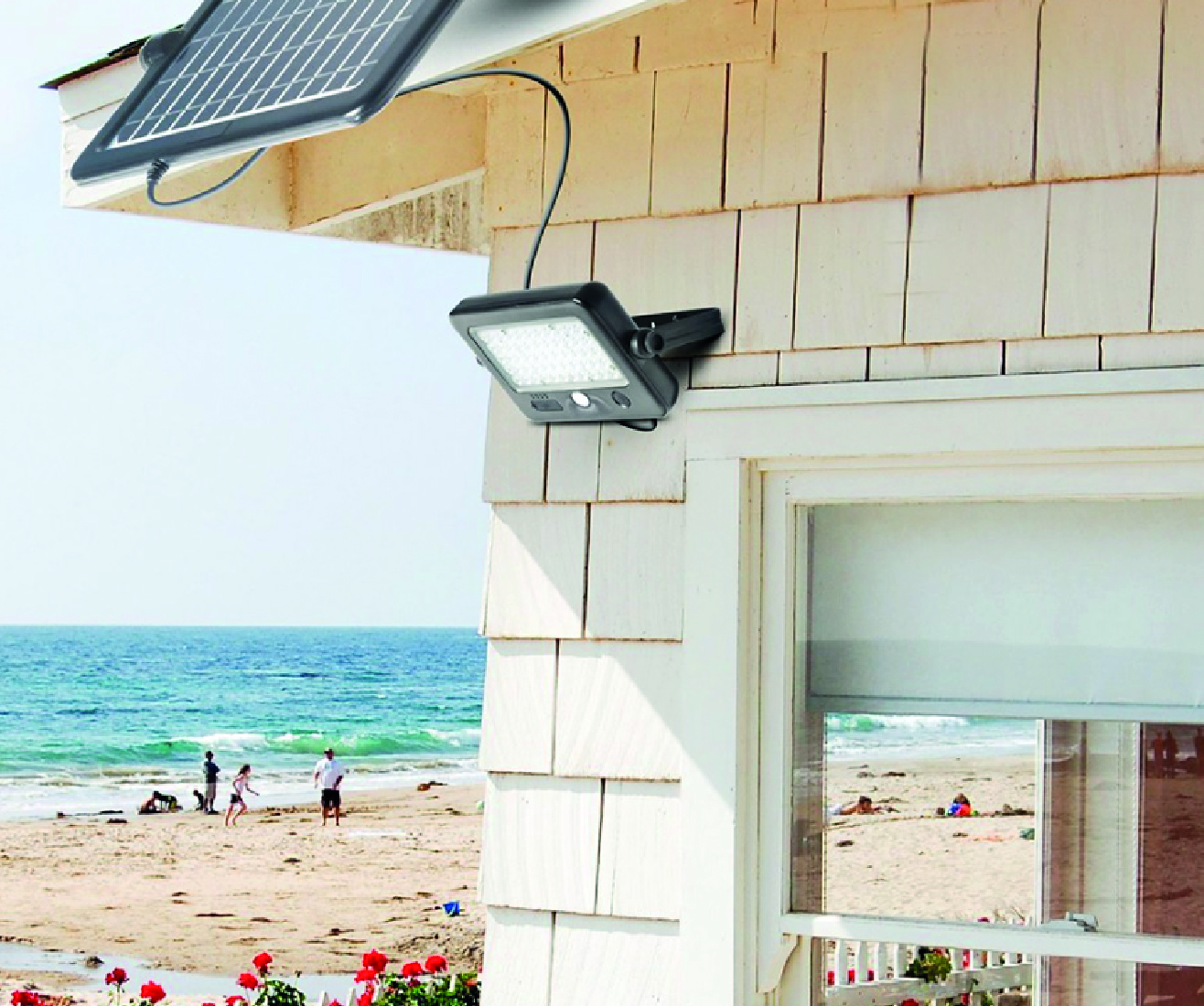 Faro a Led Pannello Solare 1000 Lumen - Sensore Crepuscolare