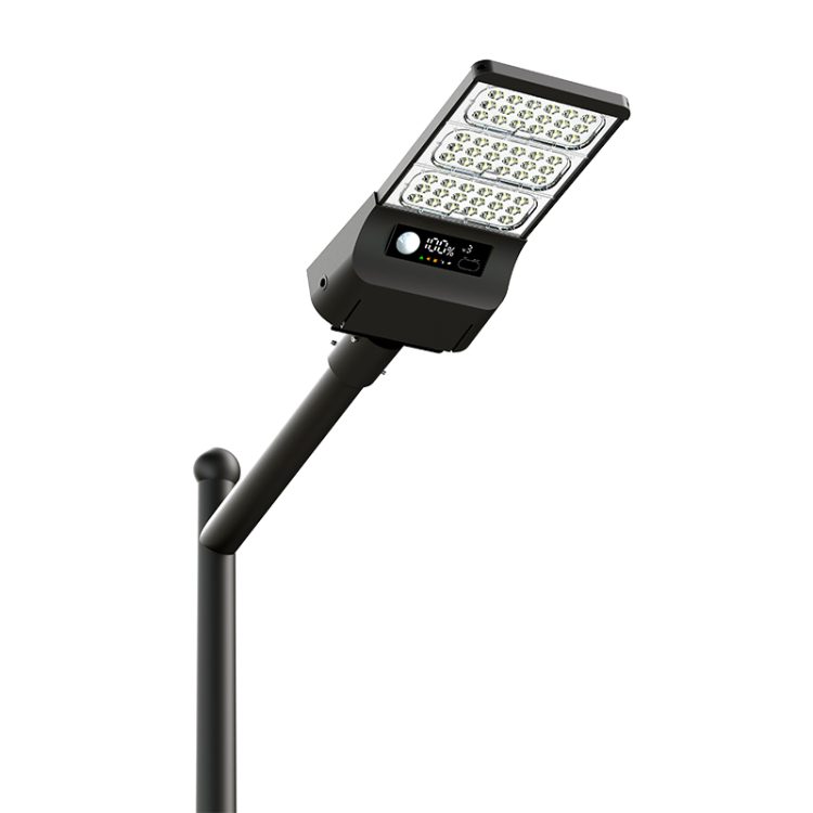 Lampione solare da 9000 lumen con display incorporato, pannello fotovoltaico da 20 watt per illuminazione solare esterna